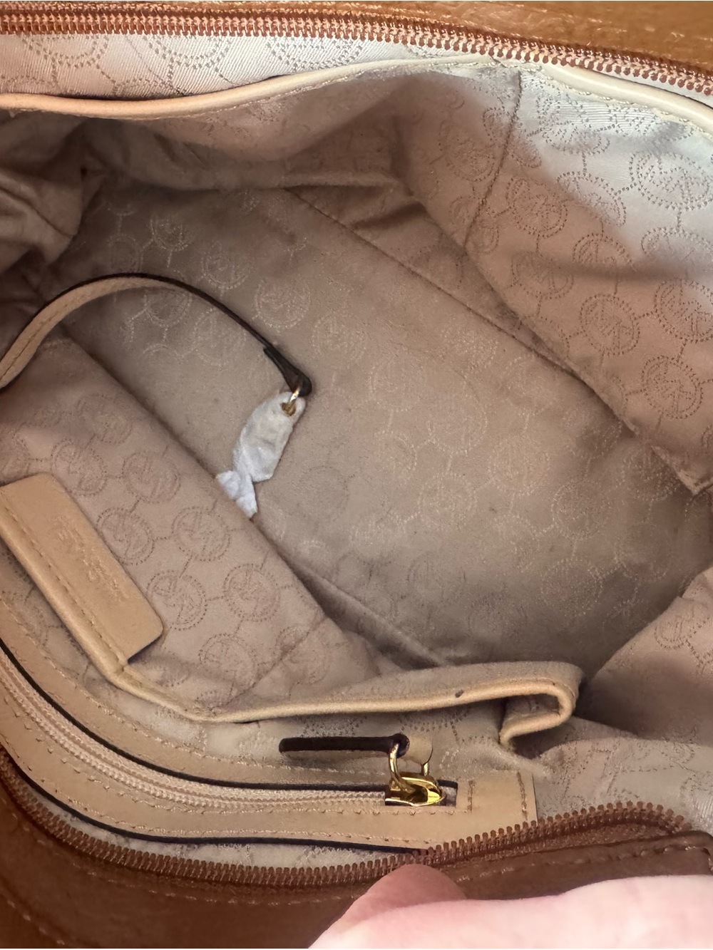 Michael Kors Brown Leather Tote with Pale Pink Straps - Picture 2 of 3